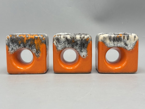 Image 1 of Vintage set of 3 ceramic candlesticks