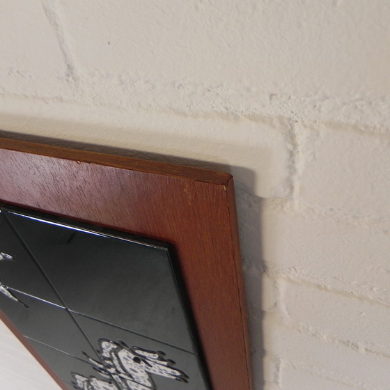 Image 1 of Quadro su piastrelle Immagine di un cavallo, 10 piastrelle, Adri, anni '60