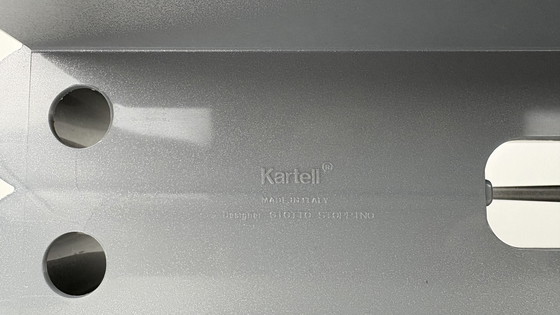 Image 1 of 2 x Kartell design magazine holder Giotto Stoppino silver-grey metallic