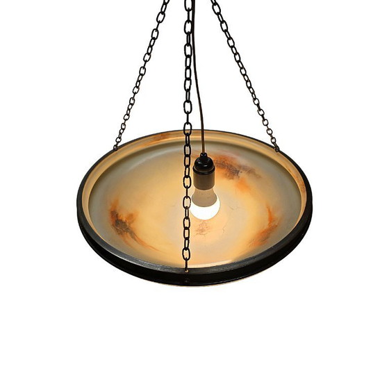 Image 1 of Suspension en verre à motif marbré, années 1950