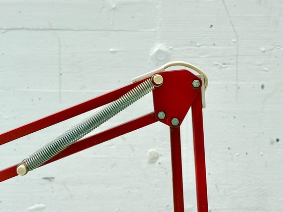 Image 1 of Vintage architect's table lamp in red, 1970s