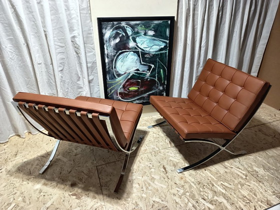 Image 1 of Sillones KNOLL Studio Barcelona (NUEVA Serie 2026) en piel natural (color coñac)