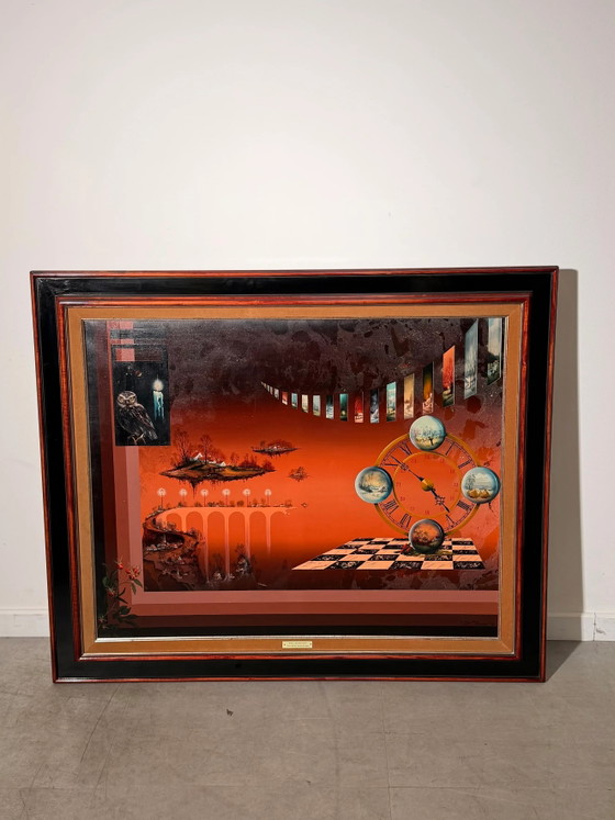 Paul Boonaert – “Wat Baten Kaars en Bril” – Framed Surrealist Artwork – Paintings & Drawings (photo 2 of 6)