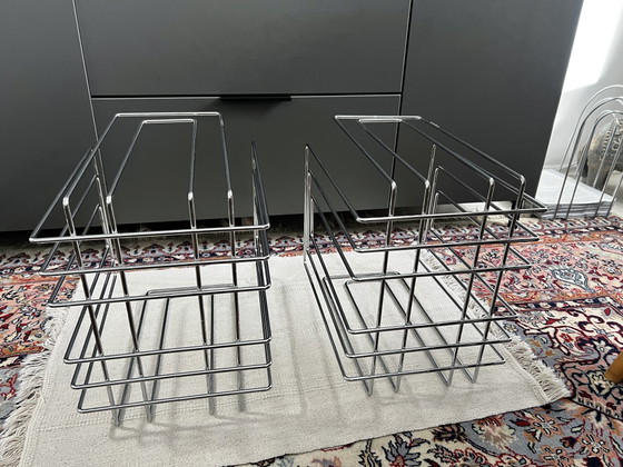 Image 1 of TMP Willi Gläser Newspaper Rack Chrome 1980s Space Age Paper Collector