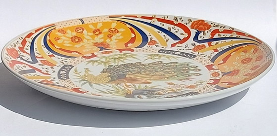 Image 1 of Japanese-style Imari or Kutani design (peacock and floral motifs) 