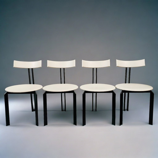 4 x Chaises de salle à manger postmodernes ZETA par Martin Haksteen pour Harvink, Pays-Bas 1980