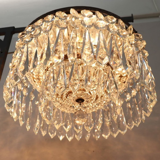 Image 1 of Spectacular Chandeliers with Large Crystal Drops, Italy Early 20th Century
