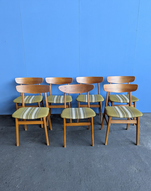 7 sillas danesas vintage de teca Findahl & Farstrup 