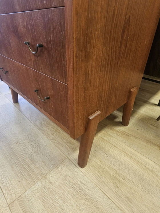 Danish Vintage Teak Dressing Table Chest of Drawers / Make-up Cabinet, Wood, Brown (photo 10 of 15)