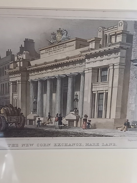Stampa Antica LONDON BANK Exchange, Dipinti e disegni, Vetro, Marrone (foto 17 di 24)