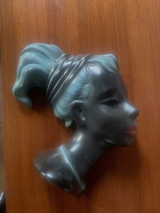 Vintage ceramic 'wall masks' from Cortendorf