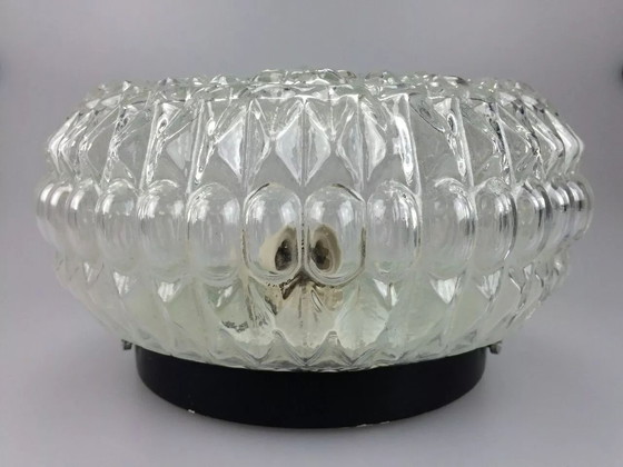 Image 1 of 60er 70er Jahre Lampe Leuchte Plafoniere Flush Mount Glas Space Age Design 60s