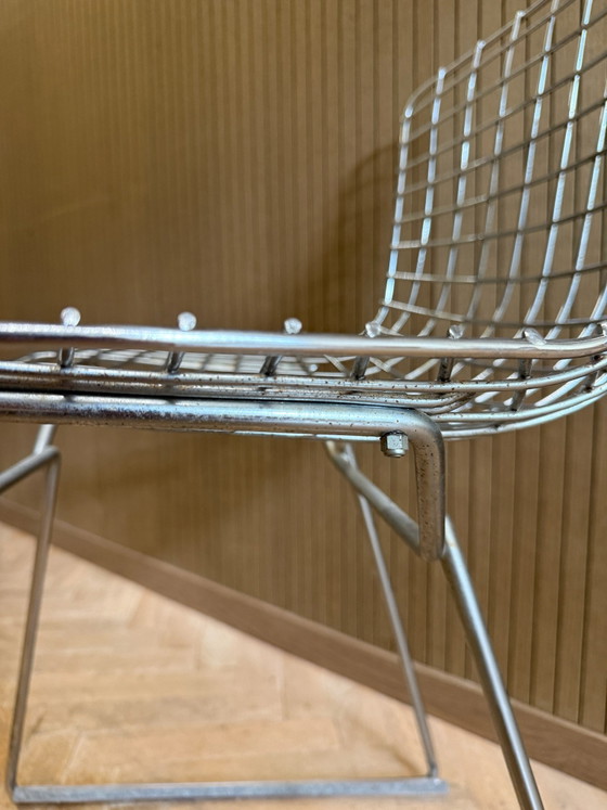 4x Knoll Bertoia Side Chair Chrom, Esszimmerstühle, Metall, Stoff, Beige (Foto 7 von 8)