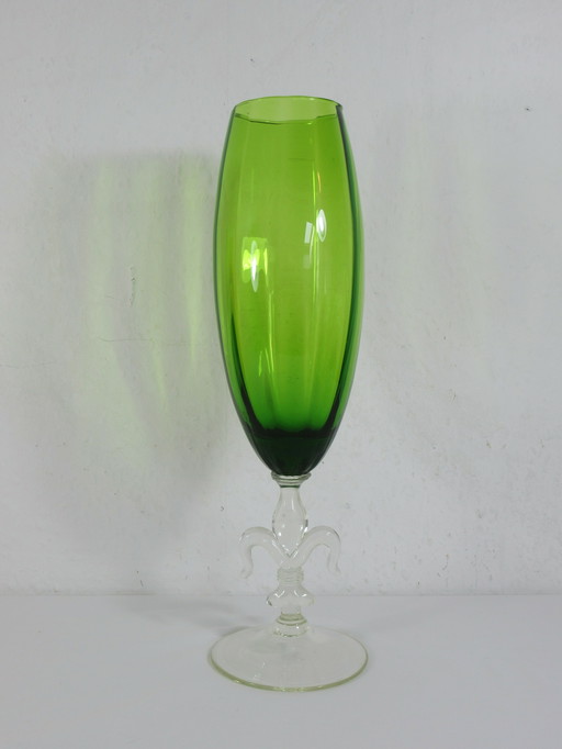Italy, large, green, oversized glass vase