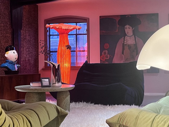 Image 1 of Lampada da terra Retro Silk Flower