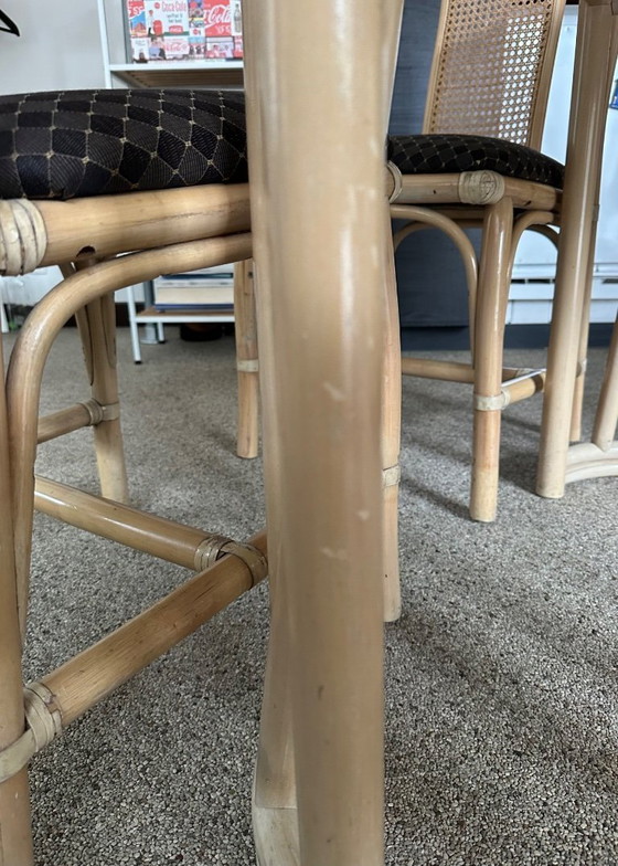 Image 1 of Mesa y sillas extensibles de bambú Roberti Rattan estilo años 60