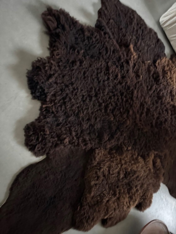 Image 1 of Huge, completely handmade vintage sheepskin rug