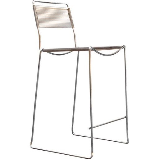 Vintage "Spaghetti" Hocker aus Chromstahl und PVC-Kunststoff von Giandomenico Belotti für Alias, Italien 1970