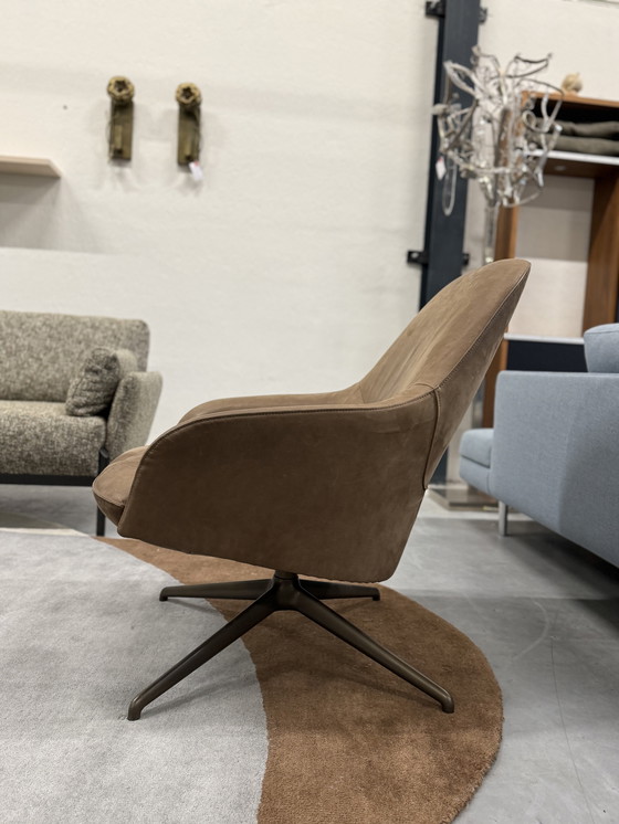 Image 1 of Leolux Lanah Draai Fauteuil Danza Leer Bruin