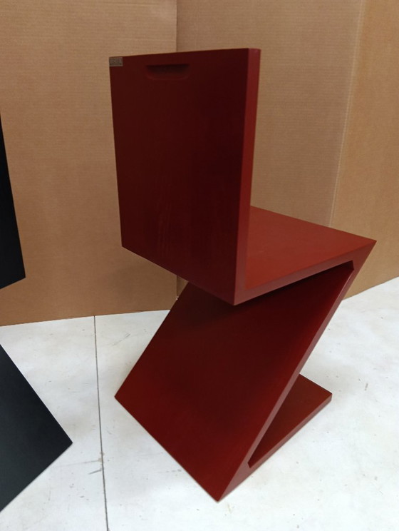Image 1 of Sedia ALIVAR MVSEVM 514 ZIG ZAG (NUOVA, MAI USATA) Rosso Bordeaux o Nero