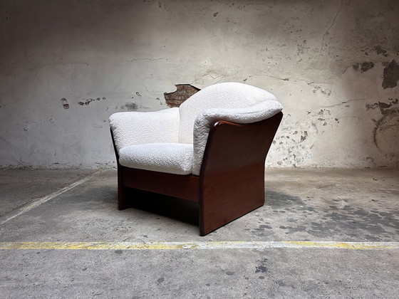 Image 1 of Vintage brutalistische fauteuil bouclé