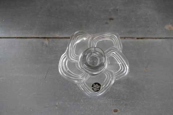 Image 1 of Vintage Rosenthal kandelaar roos kristal Johan van Loon
