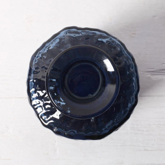 Image 1 of Vase en verre bleu cobalt : design suédois moderne du milieu du siècle Ruda Glasbruk
