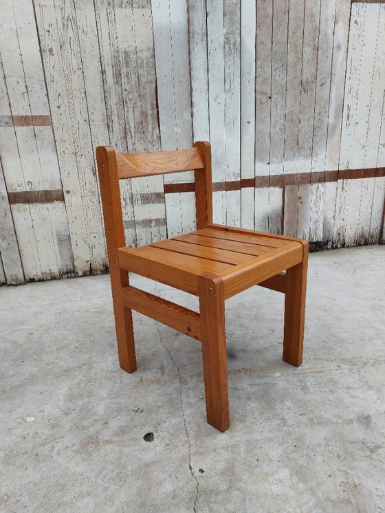 Image 1 of Minimalistische Holzstühle, 1970er Jahre, Satz von 4