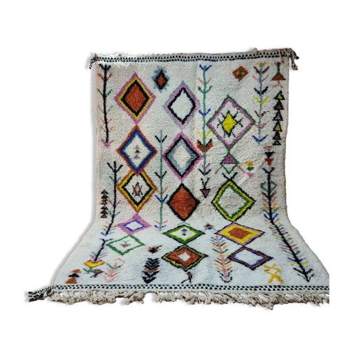 Tappeto Beni Ouarain Multicolore - Vivaci Motivi Geometrici - Lana Naturale