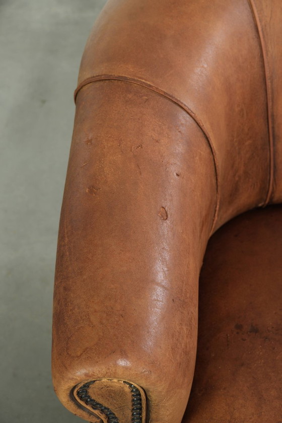 Bella Poltrona Club Vintage in Pelle di Pecora Colore Cognac con un Aspetto Robusto – Poltrone, Leather (photo 7 of 14)