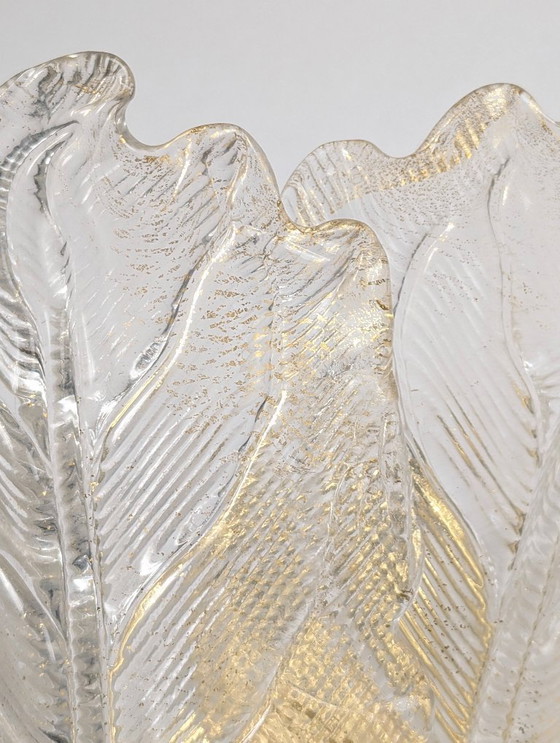 Image 1 of Coppia applique Barovier & Toso Foglia d'Oro in Murano, anni '80