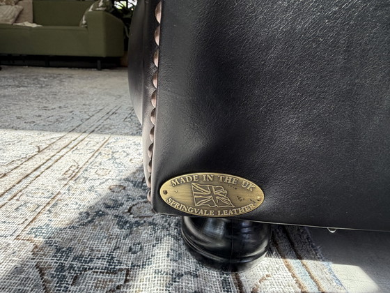 Image 1 of Originale inglese Springvale Chesterfield, modello Bristol Springvale, nero, 3,5 posti