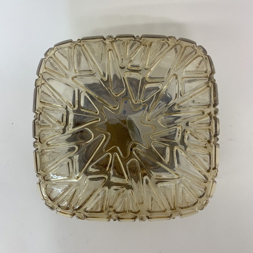 Lámpara de techo/pared de cristal, diseño de mediados de siglo, década de 1970