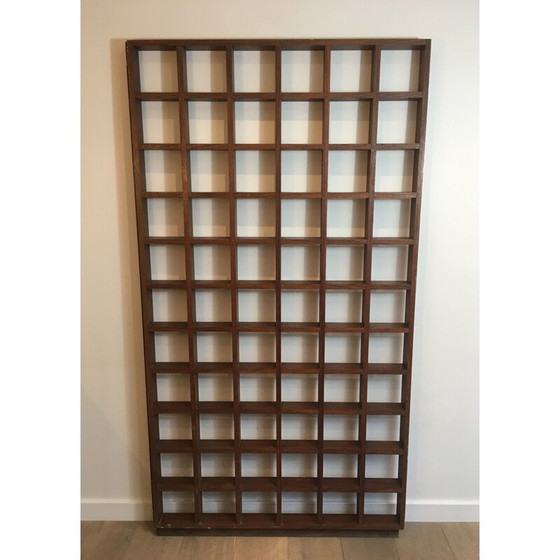 Image 1 of Vintage exotic wood divider shelf, 1970