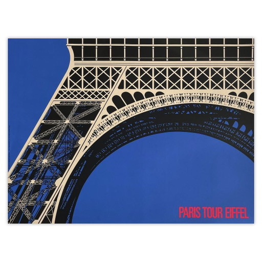 Alberto Bali Screenprint Paris Tour Eiffel (In Blue) 1985 – lithos zeefdrukken, Paper