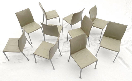 Image 1 of 10x Zanotta LIA eetkamerstoelen ivory