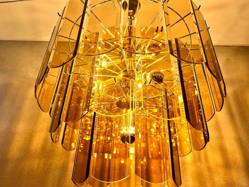 Vintage Smoked Glass Chandelier