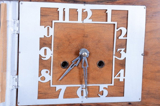 Orologio da Tavolo Art Déco Originale, Noce, Cromo, Vetro, Ripulito, Ceco, Anni '20 – Glass, Wood (photo 12 of 12)