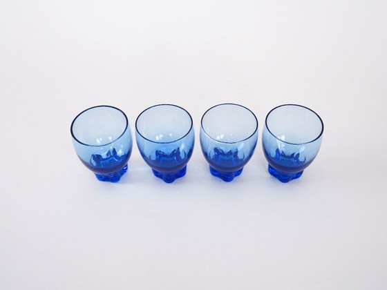 Image 1 of Set of cobalt glasses, Danish design, 1970s, manufactured in Denmark
