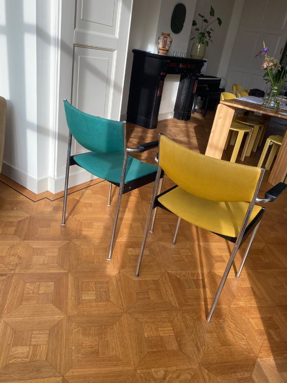 Vintage design Mid-Century stoelen – Eetkamerstoelen, Chroom (photo 7 of 9)