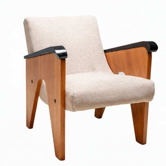 Image 1 of Vintage A-frame houten fauteuils, Tsjechisch design, jaren 1950, set van 3