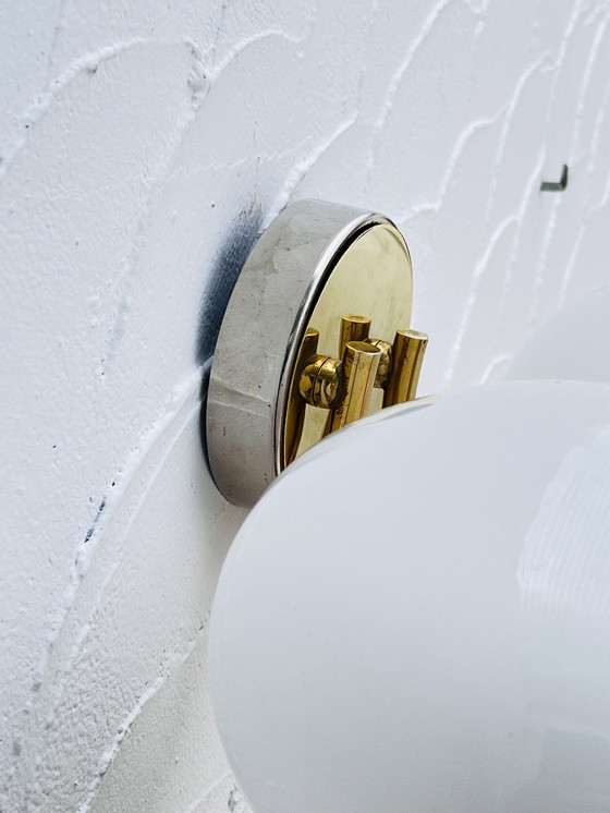 Image 1 of Doppia applique in ottone opalino