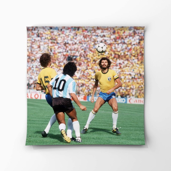 Image 1 of 1x Socrate et Maradona, années 80, Coupe du monde 1982, beaux-arts