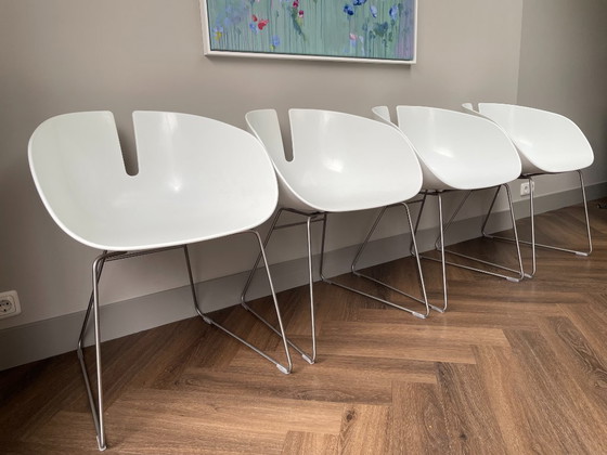 Image 1 of 4 sedie Moroso Fjord – Design - Base in acciaio inox