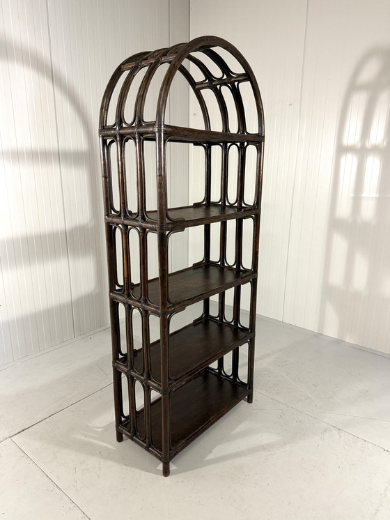 Image 1 of Groot Donker Rotan Rek Jaren 70