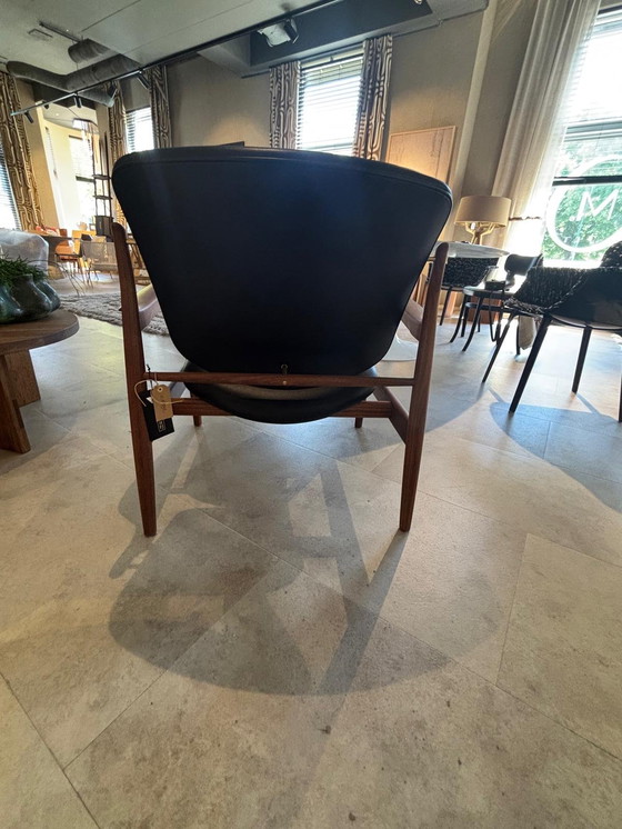 Image 1 of Sedia House of Finn Juhl France in pelle nera