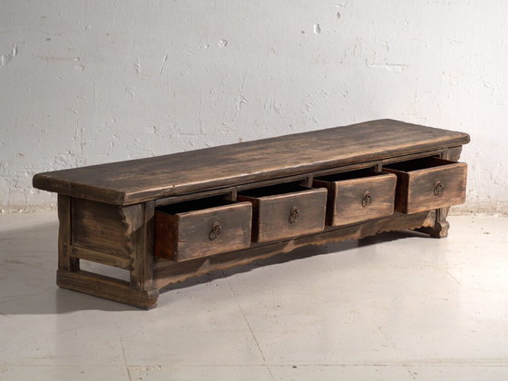 Tavolino antico con cassetti in legno di pino – Cina, circa 1900 – Tavolini da caffè, Iron (photo 20 of 40)