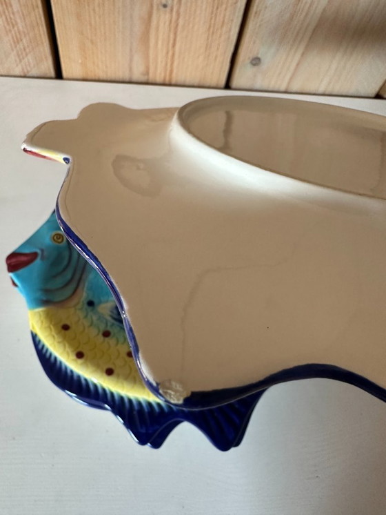 Image 1 of 4 x Majolica vis borden 70s