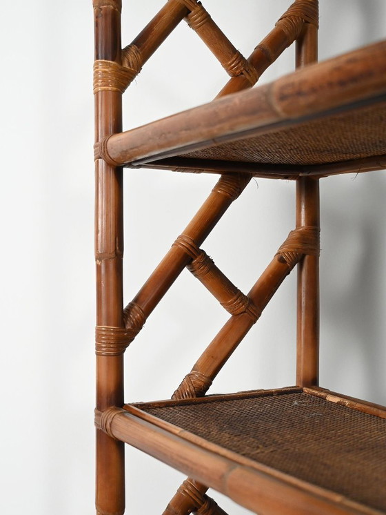 Image 1 of Librería de bambú y ratán de los años 60