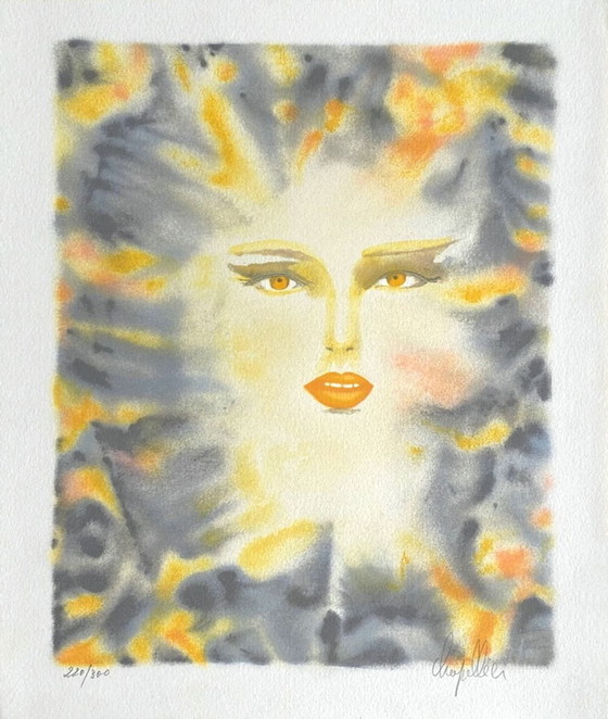 Image 1 of Cécile CHAPELLIER Visage de feu Signed lithograph 1990